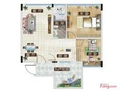 成都濛阳农副产品综合批发交易中心配套住宅2室2厅1卫95.00平户型