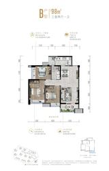 菁萃名邸1期 3室2厅1卫 98.00平米