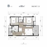 新悦府璞园、新悦府珺园 2室2厅1卫 80.05平米