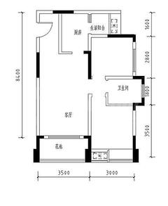 同聚和润国际2室2厅1卫68.80平户型