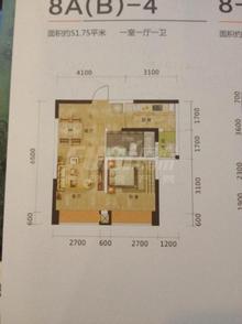 光华碧邻1室2厅1卫51.00平户型