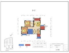 剑桥小镇3期3室2厅1卫90.00平户型