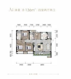钟家湾TOD澜苑1期4室2厅2卫136.00平户型