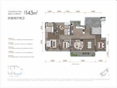 西派善境花园1期4室2厅2卫135.64平户型