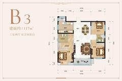 德益·金龙郡1期3室1厅2卫97.05平户型