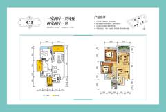 泰合新光华府2室2厅1卫85.05平户型
