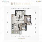 成都融创文旅城1期 2室2厅1卫 83.00平米
