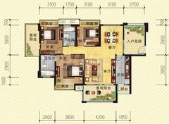 四季豪廷3室2厅2卫122.96平户型