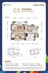 绿色未来街区1期 4室2厅2卫 122.00平米