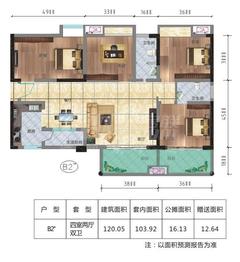 吉祥湾2期4室2厅2卫120.05平户型