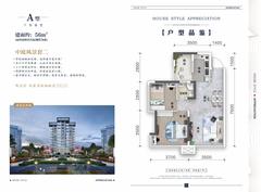 万汇中心二期1期2室1厅1卫56.00平户型