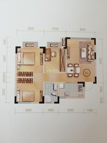 蓝光青城河谷国际度假区3室1厅1卫74.00平户型