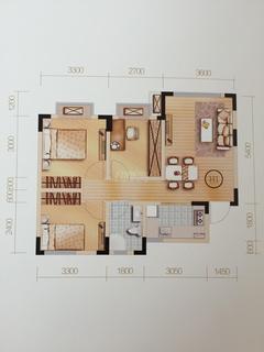 蓝光青城河谷国际度假区3室1厅1卫74.00平户型