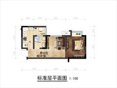新神风八座1室1厅1卫44.05平户型