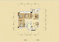 大月龙湖尚城2室2厅1卫90.07平户型
