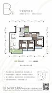 蓝光江安城7期3室2厅2卫115.00平户型