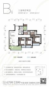 蓝光江安城7期 3室2厅2卫 115.00平米