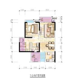 绵世溪地湾2期2室2厅2卫74.00平户型