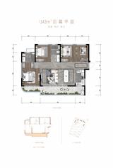 旭辉江与山苑1期 4室2厅2卫 143.00平米