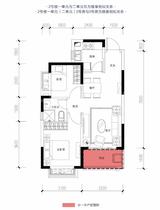 成都恒大城市之光1期 2室2厅1卫 74.08平米