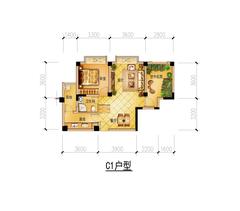 香居山水2室2厅68.55平户型
