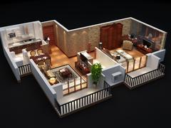 锦座名都2室2厅1卫67.79平户型