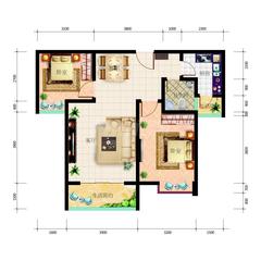 南城美寓2室2厅1卫76.83平户型