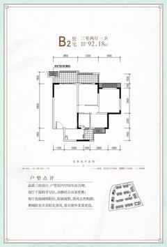 成都融创文旅城1期3室2厅1卫92.18平户型
