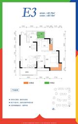 西财学府憬城1期 2室2厅1卫 81.70平米
