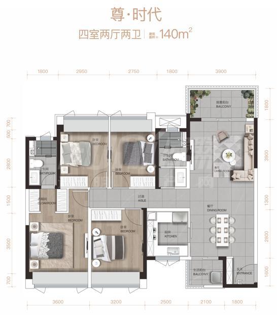 时代之城二期140平方米