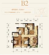 招商中央华城2期 3室2厅2卫 98.00平米