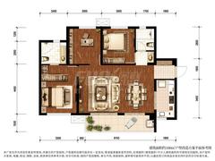 万科时代之光1期3室2厅2卫100.00平户型