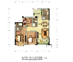 月映长滩栖悦3室2厅2卫92.55平户型