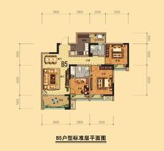 金山御景蓝湾3室2厅2卫100.42平户型