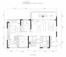 首钢璟悦里花园1期3室2厅2卫120.00平户型