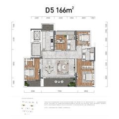 正信苑3室2厅2卫166.00平户型