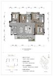 龙湖恒邦云玺小区1期4室2厅2卫135.00平户型