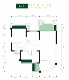金色年华里1期3室2厅2卫98.32平户型