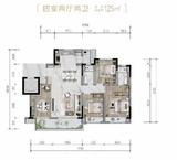 正荣润锦府1期 4室2厅2卫 125.00平米