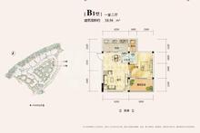 平乐上河郡1室2厅1卫58.94平户型