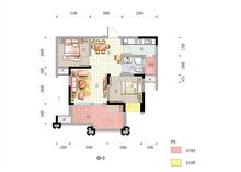 时代豪廷广场3室2厅1卫67.00平户型