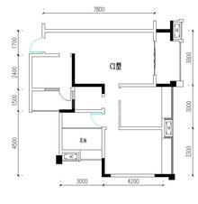 同聚和润国际2期2室2厅1卫87.83平户型