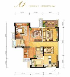 北大资源·颐和天璞1期3室2厅2卫99.00平户型