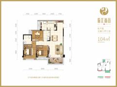 临江尚品花园1期1室104.00平户型