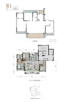 春和天骄花园1期3室2厅2卫122.00平户型