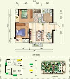 绿林书院2室2厅1卫64.57平户型