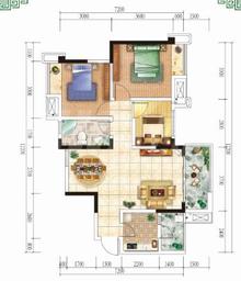 绿林书院3室2厅1卫86.71平户型