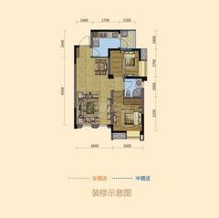 东湖郡2室2厅1卫67.28平户型