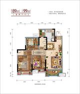 时代校园广场1期 3室2厅2卫 89.00平米