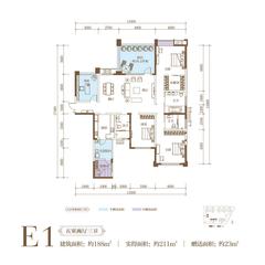 南湖滨江5室2厅3卫188.00平户型